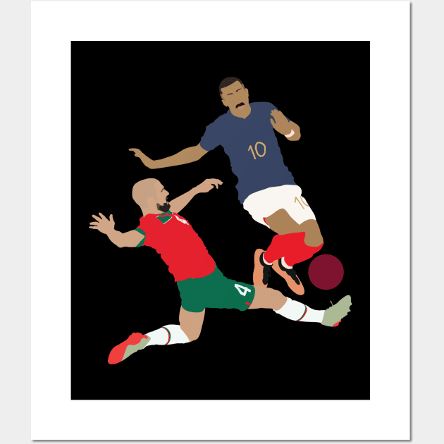 Sofyan Amrabat Tackle of the World Cup, Morocco vs France Wall Art by Jackshun